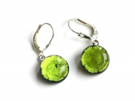 Midnight Earring round, peridot