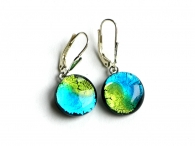 Midnight Earring round, peridot/aqua