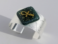 Ankh Armspange Stars Grün