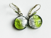 Midnight Earring round, peridot/silver